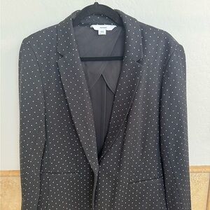 Old Navy Black Blazer with White Polka Dots